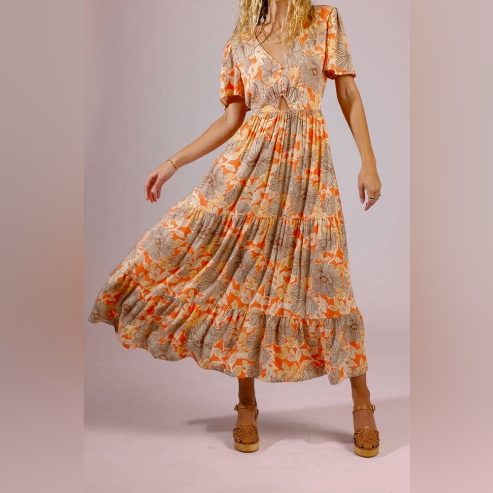 Free People Band Of The Free Flowered Pockets Boho Dress Women’s Size Small NWT